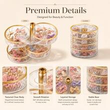 1pc Multi-Layer Rotating Hair Accessory Storage Box, Suitable For Baby Supplies, Infant Essentials, Hair Accessories, Children's Room - Multicolor - View 6