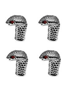 4pcs Cool Snake Head Design Tire Valve Stem Caps, Waterproof Universal Wheel Valve Caps, Suitable For Cars, Motorcycles, SUVs, Bicycles And Trucks - A - View 13