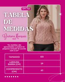 Plus Size Winter Puff Sleeve Knitted Blouse - Size G2 (EXL) - lila - Ver 3