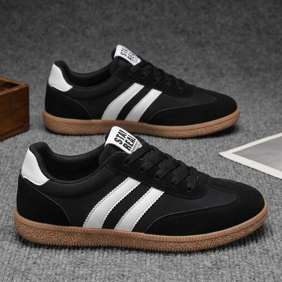 [Walking Shoes] Unisex Fashion Casual Multi-Functional Comfortable Sports Outdoor Leisure Shoes | Lightweight, All-Season, Lace-Up Design, Fabric Upper And Lining, PVC Sole - Black - View 1