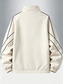 Modcrash Men's Outdoor Casual Plus Size Jacket, Autumn/Winter Woven Long Sleeve Outerwear - White - View 6