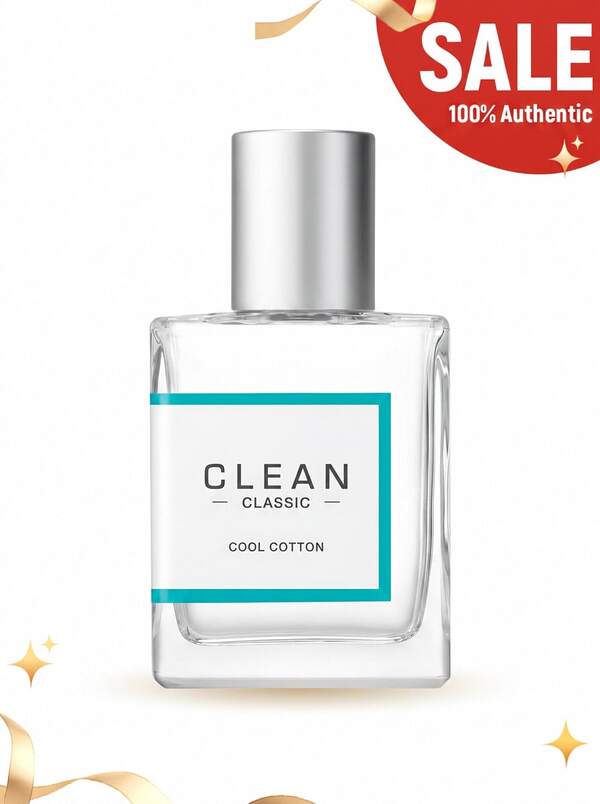 Clean Cool Cotton Eau De Parfum Spray For Women EDP 1oz/30ml - Girlfriend Wife Mother Friend Boyfriend Husband Father Brother Bedroom Decor Birthday Graduation Party Travel Camping Outdoors School Campus Trip Festivals Anniversary Office Gift