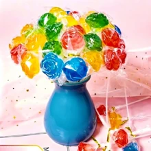Rose Lollipop Mold 6-Cavity Rose Flower Shape Silicone Mold 3D Flower Heart Shape Mold Birthday Party Candy Chocolate Making DIY Tool - Multicolor - View 5