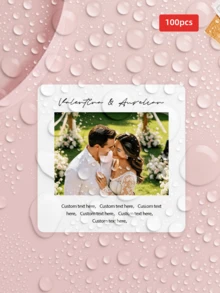 1/28/54/100pcs Square Personalized Photo Stickers, Customizable Portrait Text Pattern, Waterproof Oil-Resistant Self-Adhesive, Gift Packaging, Storage Box, Desk Decoration, Etc. Ideal Gift For Party Enthusiasts, Friends, Couples, Newlyweds, Party Hosts. Suitable For Birthday Parties, Small Weddings, Couple Anniversaries, Holiday Gatherings, Anniversary Commemorations, Etc. - Multicolor 1 - View 52