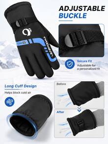 Winter Fleece Touchscreen Gloves, Unisex, Windproof, Waterproof, Warm, Anti-Slip Grip, Suitable For Driving, Cycling, Commuting And Outdoor Activities - Multicolor - View 6