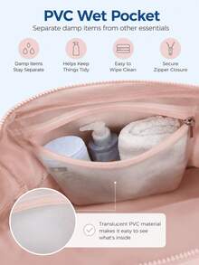 Large Capacity Travel Bag, New Short Trip Lightweight Luggage Organizer, Portable Makeup Bag, Travel Toiletry Bag, Travel Luggage Bag, Sports Fitness Bag, Multi-Compartment Lightweight Handbag, Campus Essentials, College Dorm Essentials - View 5