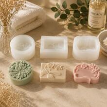 Flower Silicone Soap Mold Luxury Floral Embossed Soap Making Mold DIY Botanical Craft Mold For Handmade Soap Candle Wax Resin Art - Flower Mold - View 2