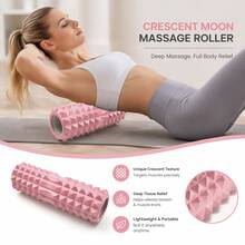 1pcs28cm Crescent Mini Hollow Yoga Column – EVA Foam Muscle Massage Roller For Deep Tissue Recovery, Myofascial Release & Post-Workout Stretching – Portable, Lightweight, Non-Slip, Perfect For Yoga, Pilates, Gym & Home Use - Multicolor - View 6