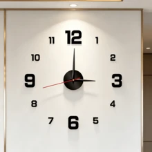 螢光DIY壁鐘創意設計鏡面牆飾貼紙時鐘，極簡裝飾時鐘，靜音牆貼時鐘，客廳臥室牆貼創意時鐘（螢光款僅在黑暗環境中發光） - 彩色 - 查看 13