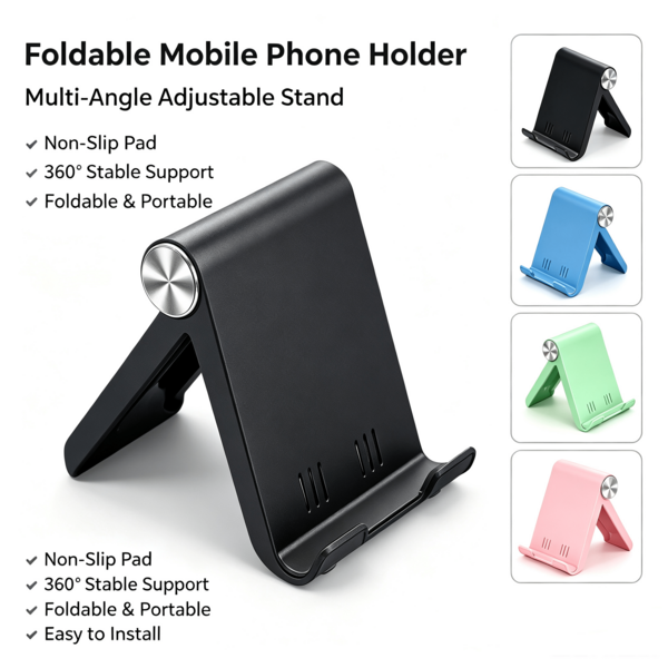 4pcs Portable Foldable Phone & Tablet Stand, ABS Material Desktop Holder Compatible With Smartphones And Tablets, Suitable For Storage And Carrying