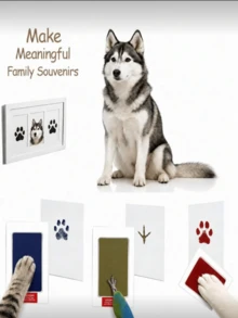 1 Set Pet Ink Pad, Suitable For Dogs And Cats, Water-Soluble Ink, Includes Paw/Hand/Nose Print Set - Dog Paw Print, Nose Print, Hand Print Set, Recommended By Kindergarten Teachers, Easy To Clean, High-Definition Stamp Pad, Multiple Colors Available, Clean Touch Footprint Component, Halloween Gift, Christmas Gift (Black), Birthday Gift, Creative DIY Toy For Girls - one-size - View 6