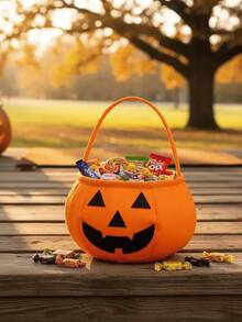 Halloween Pumpkin Bucket Candy Basket Halloween Decoration Halloween Party Favors - TNT籃子 - 16x14cm - 查看 2