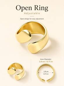 3pcs Gold Abstract Open Ring Set - D065-1 - View 2