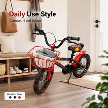16-Inch Bike With Carbon Steel Frame, Front Storage Basket And Rear Seat - Multicolor - View 2