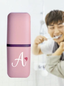 A-Z字母首字母便攜式牙刷架，防塵衛生牙刷保護蓋，長效清潔口腔護理工具，輕量旅行洗漱杯附蓋，多功能收納杯可放置牙刷、牙膏與小型洗漱用品，適合四季使用，適用露營、出差、宿舍、居家浴室及日常外出，適合作為聖誕節、生日與季節性禮物送給成人、學生、旅行者與家庭 - 彩色 - 查看 4