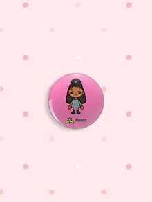 1/6Pcs Cute Cartoon Katseye Button Pins Pink Version Character Brooches, K-Pop Style Lapel Badges For Backpack & Jacket Decor, Lovely Gift For Girls & Fans - Multicolor - View 4