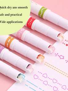 Pattern Curve Marker Pen, Cute Floral Outline Pen, Bullet Journal Border, Highlight, Decoration, Drawing Pen Set - Multiple Styles - View 9