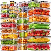 THELIFE 36/24/12pcs Food Storage Containers, 5 Sizes, Reusable Sealed PP Material With Snap Lid, Suitable For Storing Fruits, Vegetables, Salads, Pasta, Bento Boxes, Lunches, Etc. Space-Saving, Stackable, Ideal For Home Refrigerator And Kitchen Storage - View 2