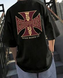 Vintage Red Long Beach Logo T-Shirt, Breathable Polyester, Essential For Summer Outings And Parties. - 黑色1 - 查看 9