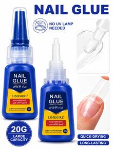 LIMEGIRL 20G Large Capacity Nail Glue, Super Strong Fast Drying Nail Glue, Suitable For Nail Tips, Acrylic Nails And Nail Extensions, Long Lasting Nail Adhesive, No UV Lamp Required, Professional Salon And DIY Use - MJ159-9 20g - View 1
