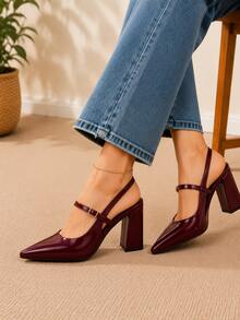 Women Pumps - Burgundy - View 2