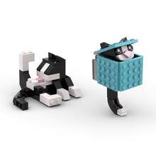 Cat Keychain Building Block Model, MOC Creative Building Blocks - DIY Desktop Ornament - Novelty Toy - Christmas/Thanksgiving Gift (For Boyfriend/Girlfriend) - Multicolor - View 8