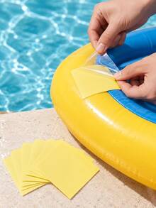 50pcs/20pcs/10pcs/5pcs/1pc Yellow Self-Adhesive Inflatable Repair Patch, 7cm Square Waterproof Leak Repair Patch, Suitable For Swimming Pools, Pool Floats, Inflatable Mattresses, Inflatable Boats And Swim Rings - A - View 2