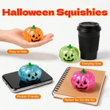 Juguete antiestrés de calabaza de linterna de Halloween para apretar, adecuado para niños y adolescentes, juguete de alivio del estrés de Halloween, juguete de dumpling, regalo de fiesta, regalo de vacaciones, premio de aula, decoración de escritorio, relleno de bolsa de Trick or Treat - Multicolor - Ver 8