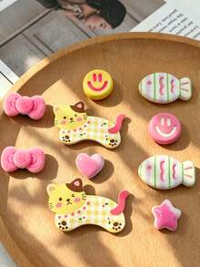 10pcs Cute Kitten Shoe Charms, PVC Detachable Decor, Perfect For Secondary Outfit Styling, Ideal Gifts For Friends, Classmates, Sisters & Lovers, - Multicolor - View 2