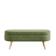 Storage Bench With Storage Space, Beige Color, Ideal For Bedroom Or Hallway - Green - View 3