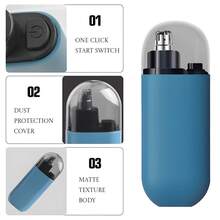 Nose, Ear, And Face Hair Trimmer/Epilator - Portable, Rechargeable Electric - azul - Ver 5