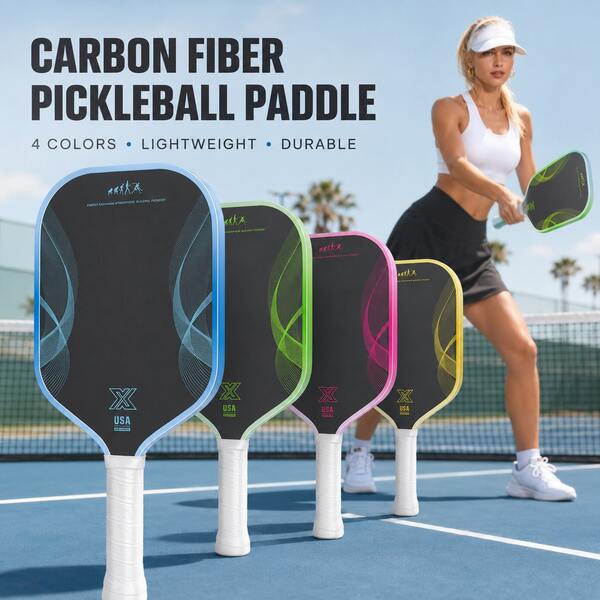 BSKT CFS Raquette de Pickleball en Fibre de Carbone Mate avec Protection de Bord en TPU, Ensemble de Raquette Unique, Professionnelle et Compétitive pour Passionnés de Sports de Pickleball, PP à Haute Élasticité, Nid d'Abeille avec Absorption d'Énergie et d'Ondes de Choc, Poignée Antidérapante, Contrôle de Rotation de Balle Puissant, Résistante à l'Usure et aux Collisions, pour Court Intérieur, Pelouse Extérieure, Tournoi Professionnel et Entraînement