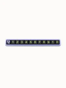 Hidden Privacy Design Car Temporary Parking Phone Number Holder, Night Fluorescent Luminous Digit Car Dash Park Contact Sign, Easy Assembly Reusable Number Stickers, Non-Slip Base No Residue Glue Car Interior Parking Accessory - A - View 11