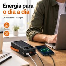 Power Bank de 50000mah Solar Turbo Carga Rápida Portátil Grande c Tela Digital - cor - Visão 8