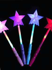 10-Pack LED Magic Wands, Colorful Neon Light Sticks, Plastic Flashing Heart Wands For Graduation Parties - RF1 Estrela - Surtido - Ver 5
