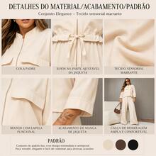 Conjunto elegance   plus size  inverno - Marrom - Visão 5