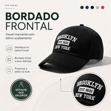 Ny New York Retro Baseball Cap Curved Brim Men's And Women's Adjustment Fit Letter Casual Cotton Embroidered None Summer - 赭石色與黑色 - 查看 5