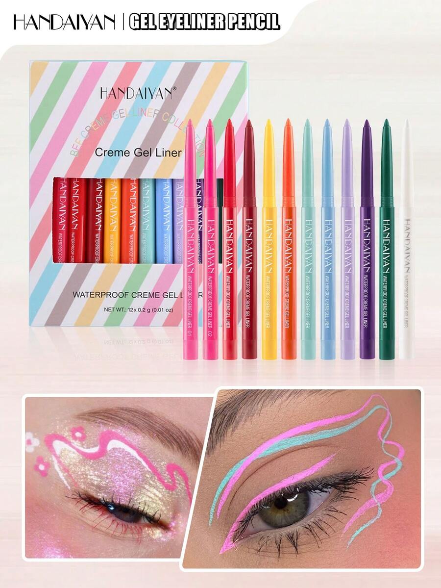 HANDAIYAN Set Pensil Eyeliner Langit Berbintang Ujung Halus Berwarna Matte, Cepat Kering, dan Tidak Luntur, High Pig