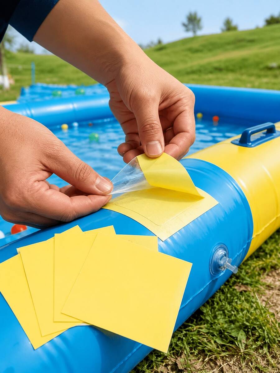 50pcs/20pcs/10pcs/5pcs/1pc Yellow Self-Adhesive Inflatable Repair Patch, 7cm Square Waterproof Leak Repair Patch, Suitable For Swimming Pools, Pool Floats, Inflatable Mattresses, Inflatable Boats And Swim Rings - A - View 1