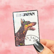 Stiker Anjing Doberman Gaya Stempel Vintage, Stiker Dekoratif Hewan Peliharaan, Stiker Vinyl Tahan Air - Permukaan Matte, Stiker Bumper Perekat Diri, Cocok untuk Mobil, Jendela, Laptop, Truk, Botol Minum - Desain Serbaguna, Stiker Mobil, Perlengkapan Sekolah - vinil - View 1