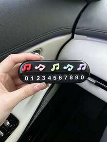 1pc Mini Piano Style Car Temporary Parking Number Plate Creative Music Cartoon Car Phone Number Plate Car Interior Decoration Accessory Mini Creative Ornament Car Temporary Parking Sign Car Phone Number Plate Ornament - A - View 7