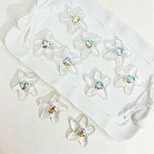 5pcs Clear Rhinestone Starfish Jewelry Making Decorative Accessories, Acrylic Starfish Pendant Charms, DIY Jewelry Accessories, Women's Jewelry, Earring Ring Phone Case Making Accessories - Heart-shaped Diamond Starfish - View 10