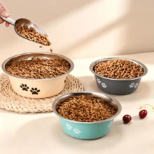 1个不锈钢宠物碗，狗碗，猫碗，防滑水碗，防滑防溢宠物喂食碗，适合各种体型的猫狗，实用便携耐用的居家户外宠物用品 - 彩印碗 - 查看 11