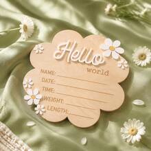 Hello World Newborn Sign - Wooden Hello World Welcome Sign, Flower Shape Newborn Announcement, Personalized Birth Announcement Board, For Newborn Gen - Bulletin Board - View 7