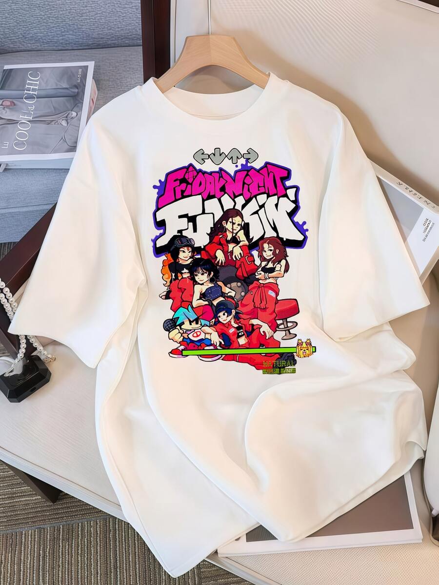 T-shirt vintage Friday Night Funkin Game avec motif de groupe de filles ...