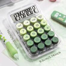 Colorful Gradient Calculator, 12-Digit Large Screen, Cute Mechanical Buttons, Suitable For School, Office And Home Finance - Fern Mist - View 13