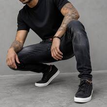 Men's Skinny Player Jeans With Elastane, Black - JO/-05 - Ver 2