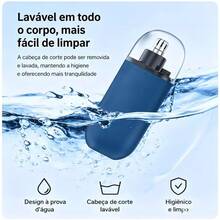 Nose, Ear, And Face Hair Trimmer/Epilator - Portable, Rechargeable Electric - azul - Ver 7