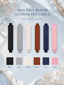 Personalized Pen Holder For Notebook, Leather Single Pen Pouch With Elastic Band, Back To School Gift, Teacher Appreciation Gift, Pen Holder, School Supply, Teacher Present, Student Gift, Sleeve, Writing Gift, Teacher Gift, Back To School - Multi-color - Month Flower Pencil Case - View 9