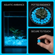1cm Small Blue Glowing Fluorescent Stones, Artificial Pebbles For Outdoor Paths, Gardens, Potted Plants, Indoor Glass Jar Decor - A - View 3